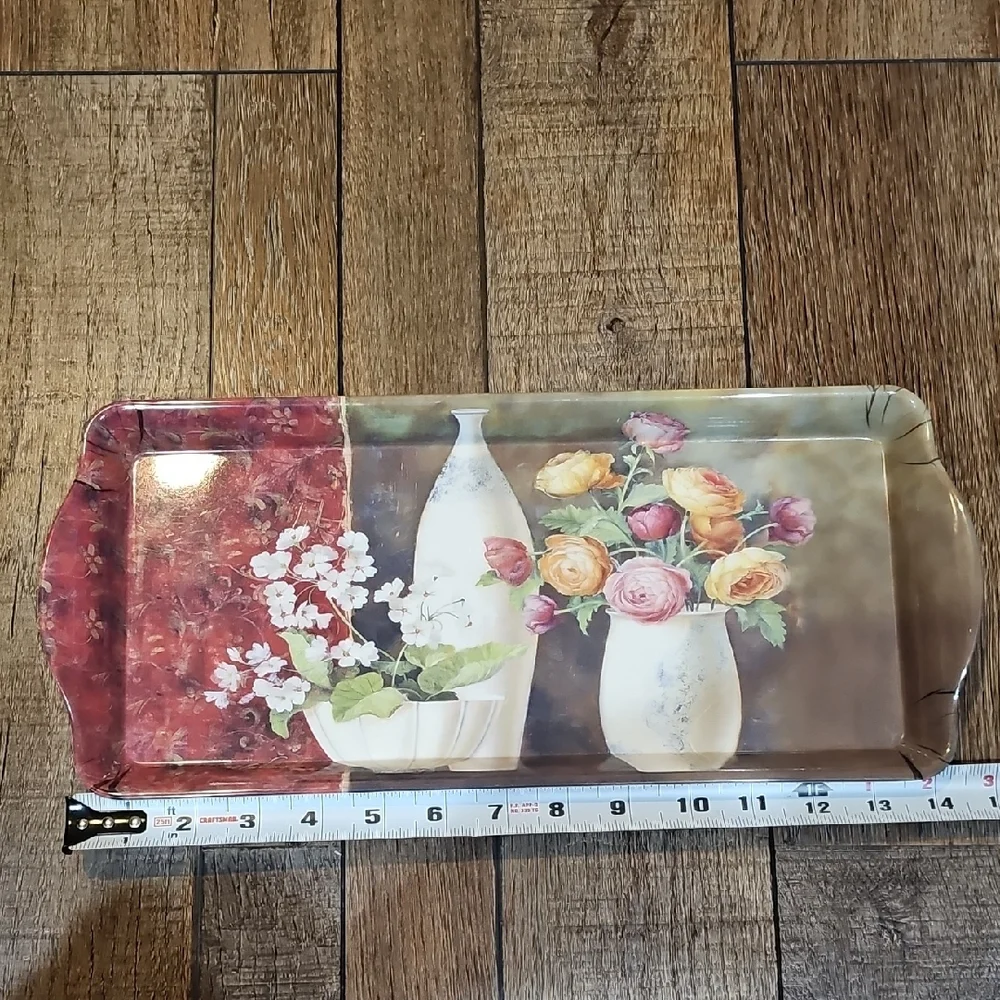 Floral Decorative Serving Tray Fabrice de Villeneuve